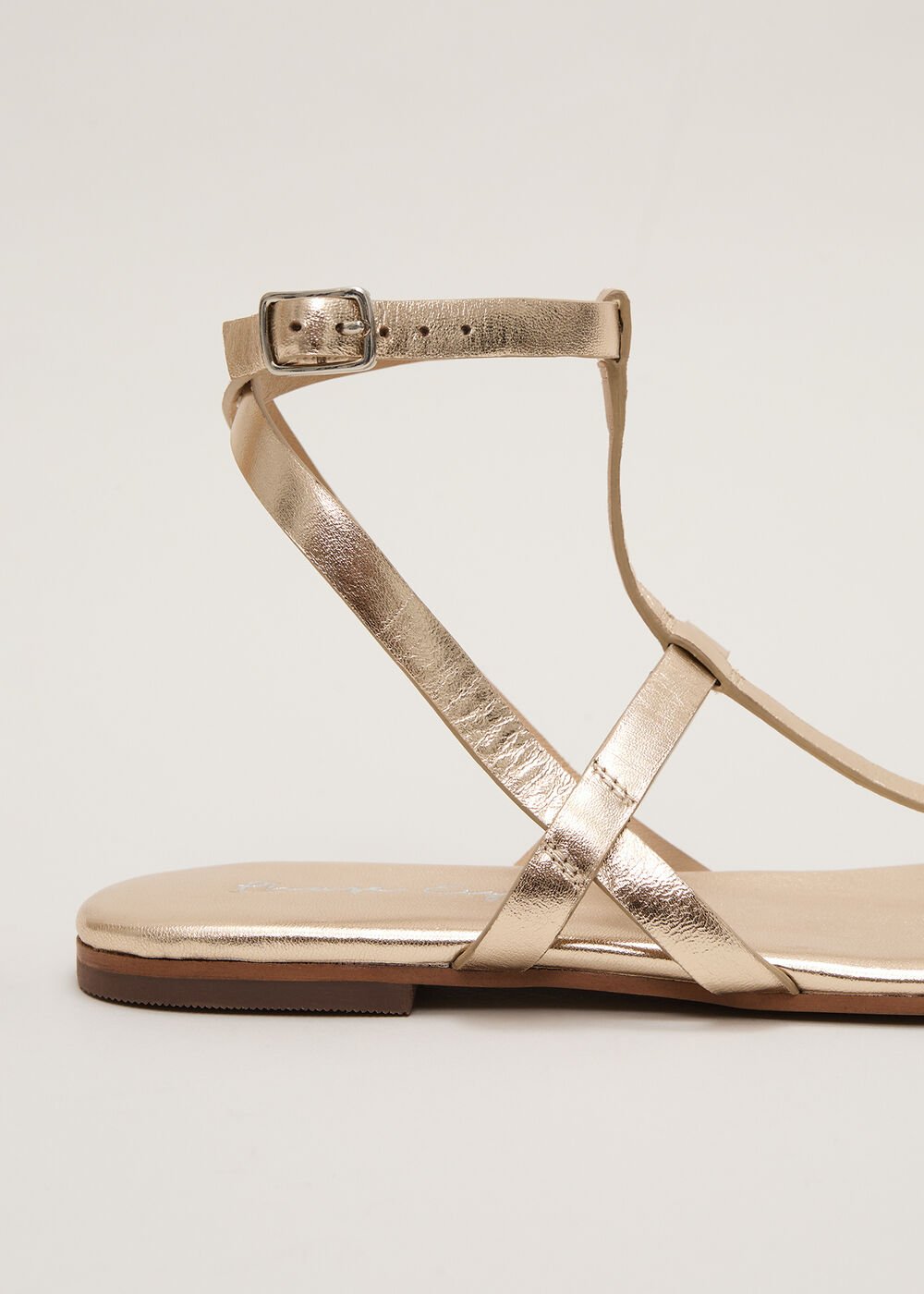 Strappy Flat Sandals - Gold