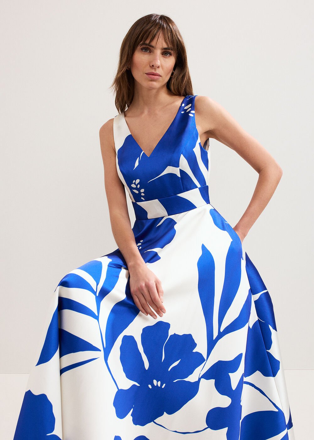 Delicia Print Dress - Cobalt
