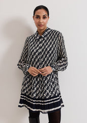 Petite Eleanor Dress - Navy/Ivory