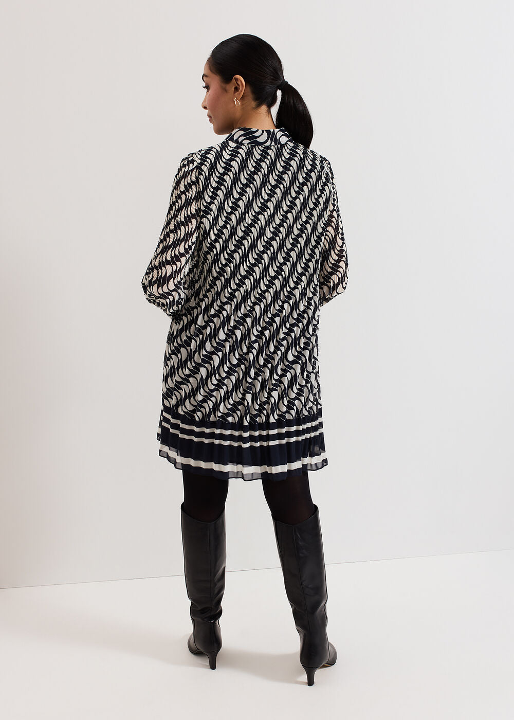 Petite Eleanor Dress - Navy/Ivory