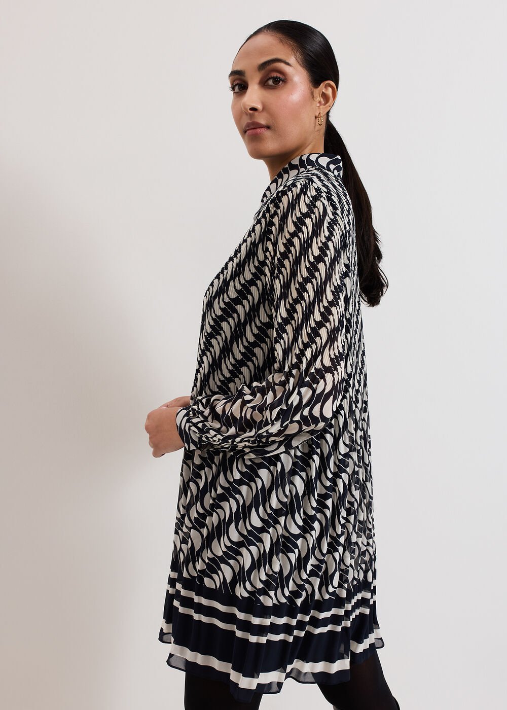 Petite Eleanor Dress - Navy/Ivory