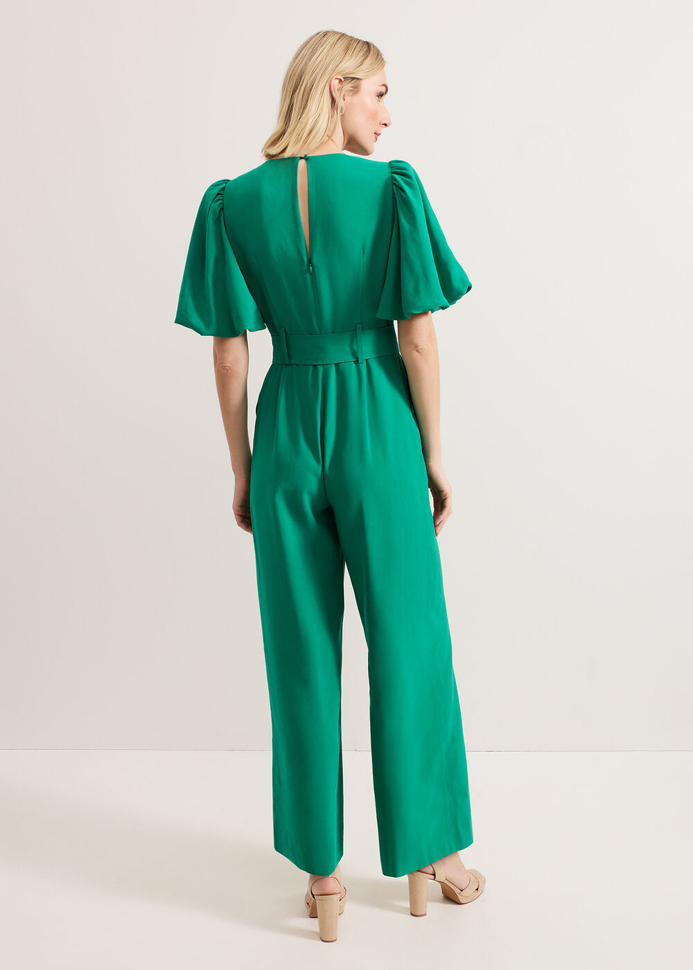 Margot Puff Jumpsuit - Green