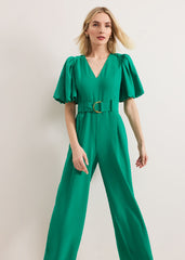 Margot Puff Jumpsuit - Green