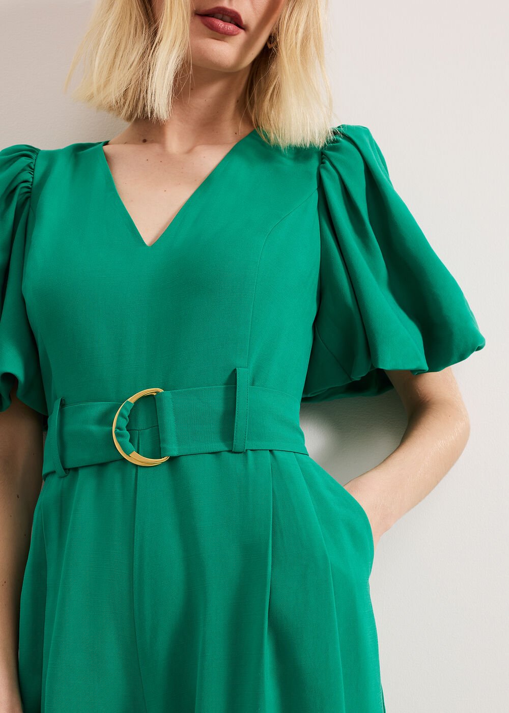 Margot Puff Jumpsuit - Green