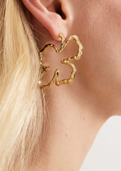 Flower Earrings - Gold