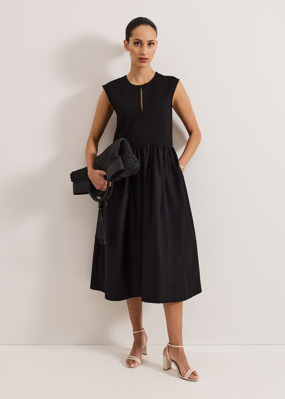 Jenny Mix Woven Dress - Black