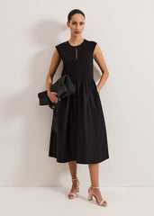 Jenny Mix Woven Dress - Black