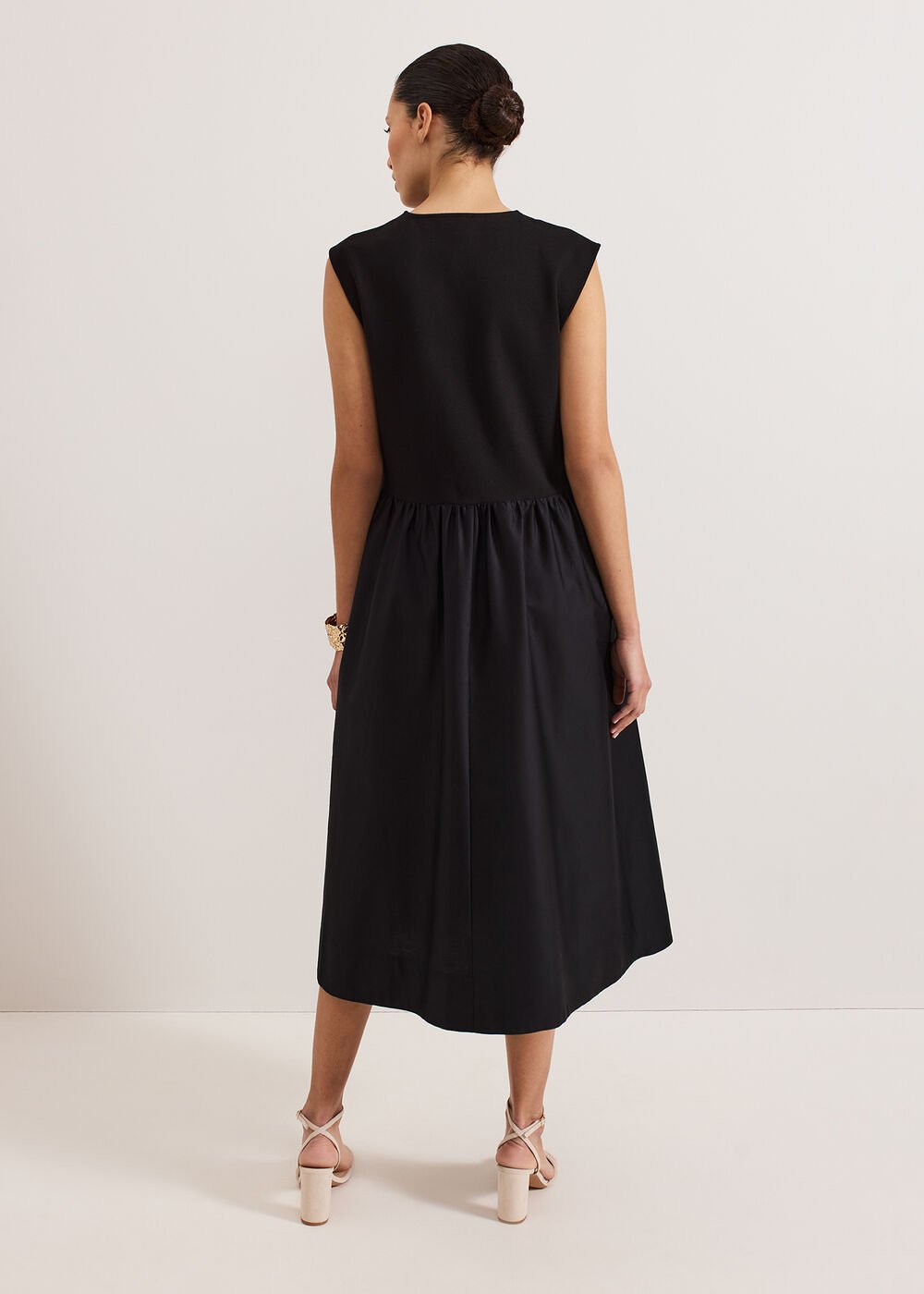 Jenny Mix Woven Dress - Black