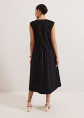 Jenny Mix Woven Dress - Black