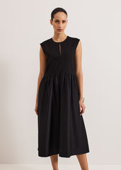 Jenny Mix Woven Dress - Black