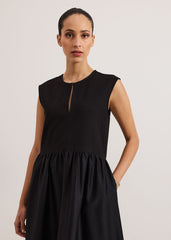 Jenny Mix Woven Dress - Black