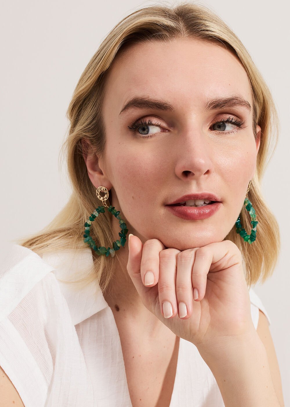 Coloured Stone Drop - Bright Green