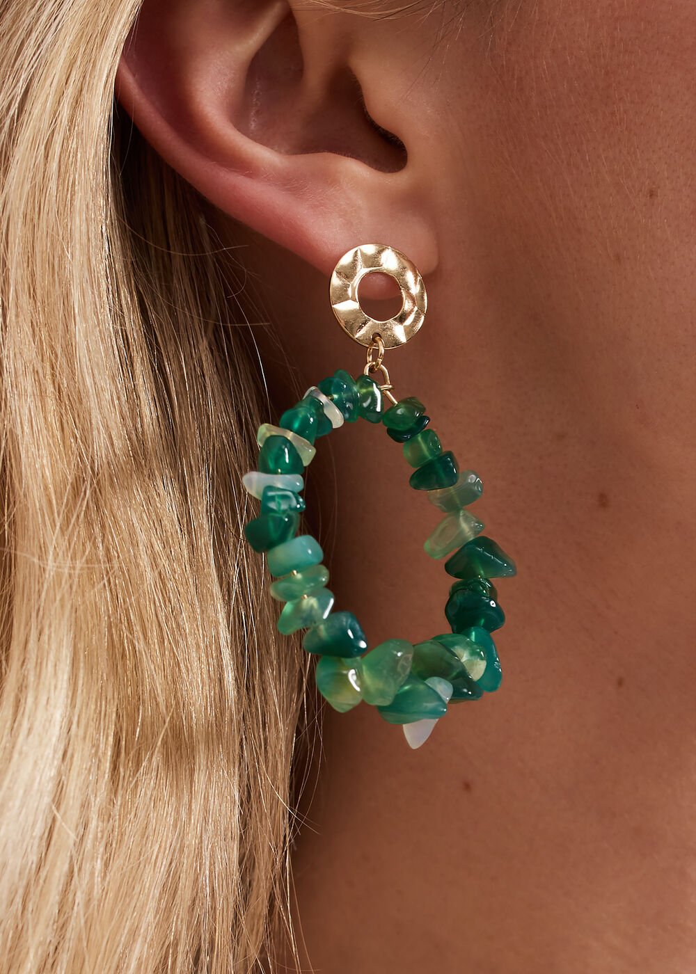 Coloured Stone Drop - Bright Green