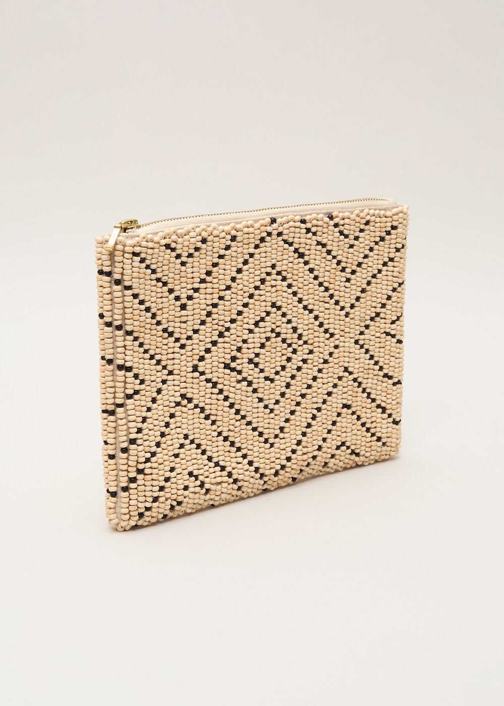 Beaded Clutch Bag - Neutral