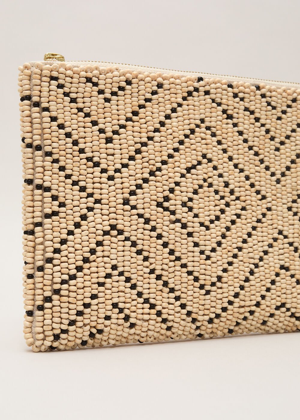 Beaded Clutch Bag - Neutral