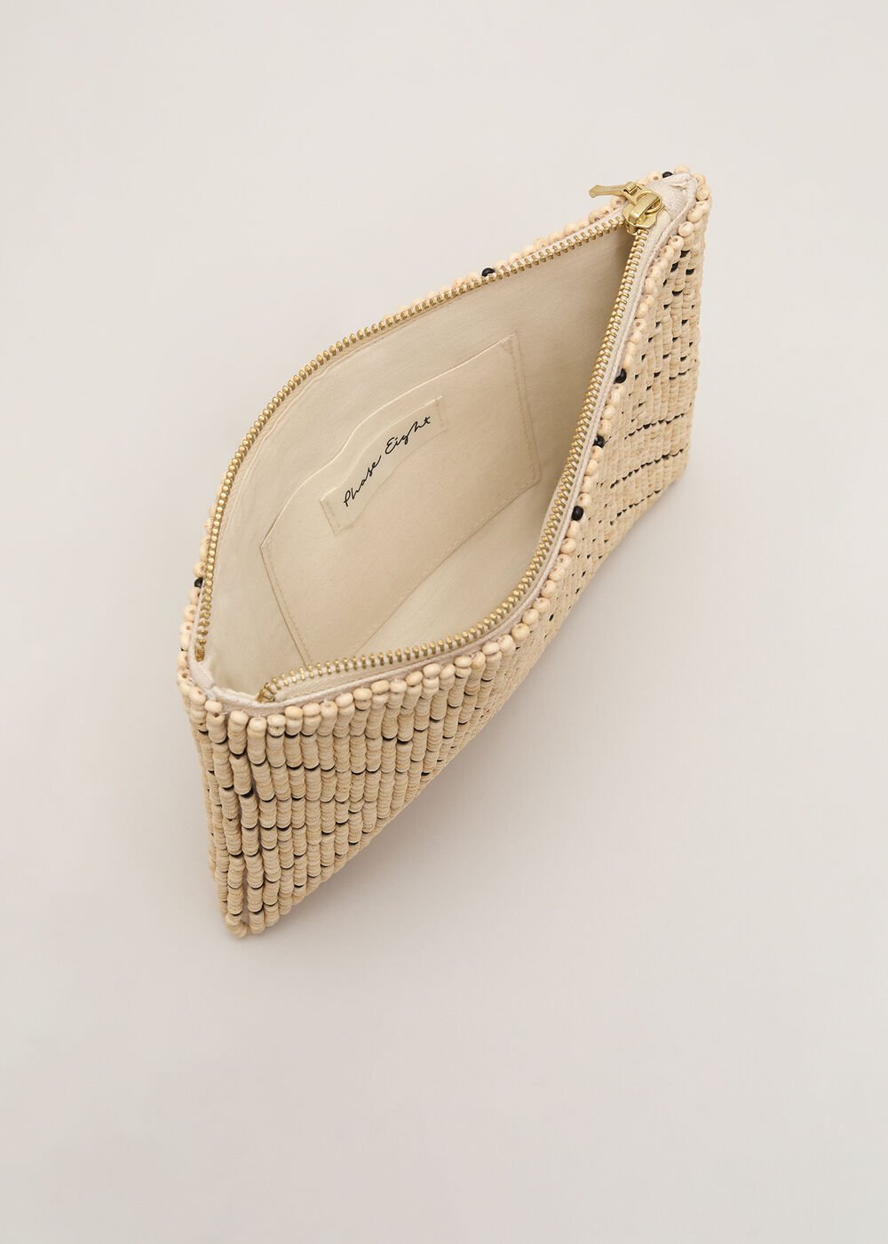 Beaded Clutch Bag - Neutral