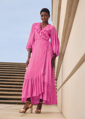Araminta Wrap Dress - Pink