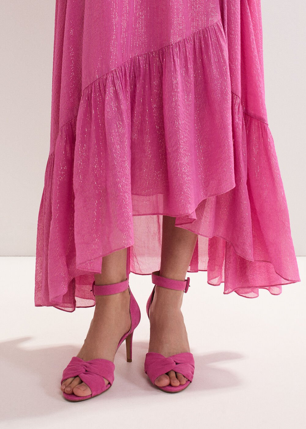 Suede Twist Sandal - Pink