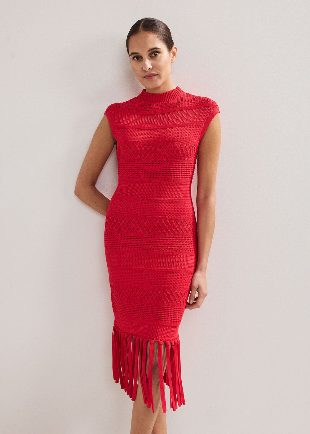 Tazmin Tassel Dress - Red