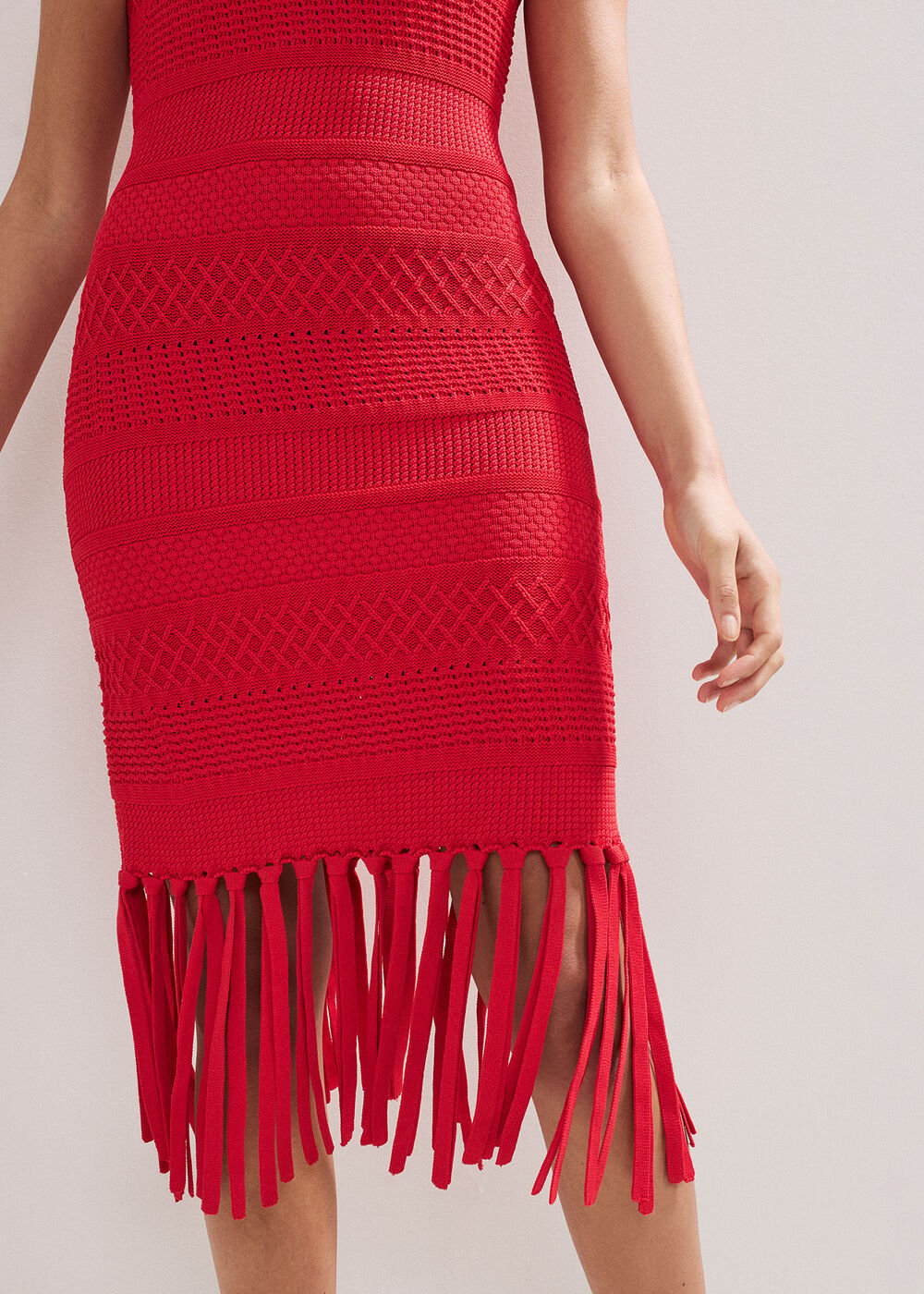 Tazmin Tassel Dress - Red