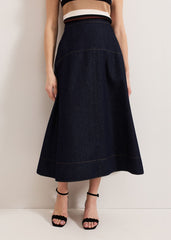 Mavis Denim Skirt - Dark Wash