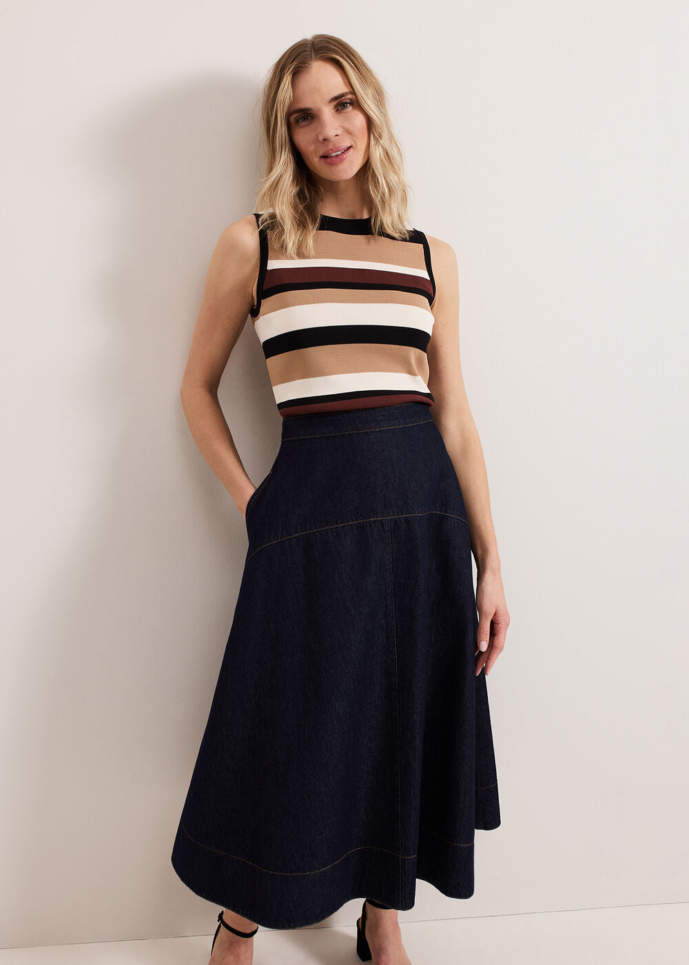Mavis Denim Skirt - Dark Wash