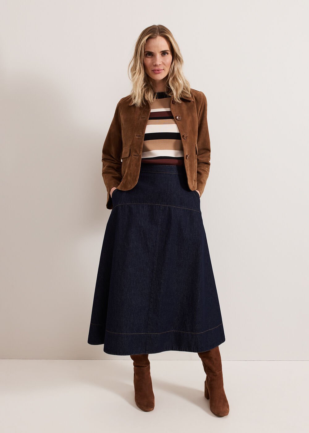 Mavis Denim Skirt - Dark Wash