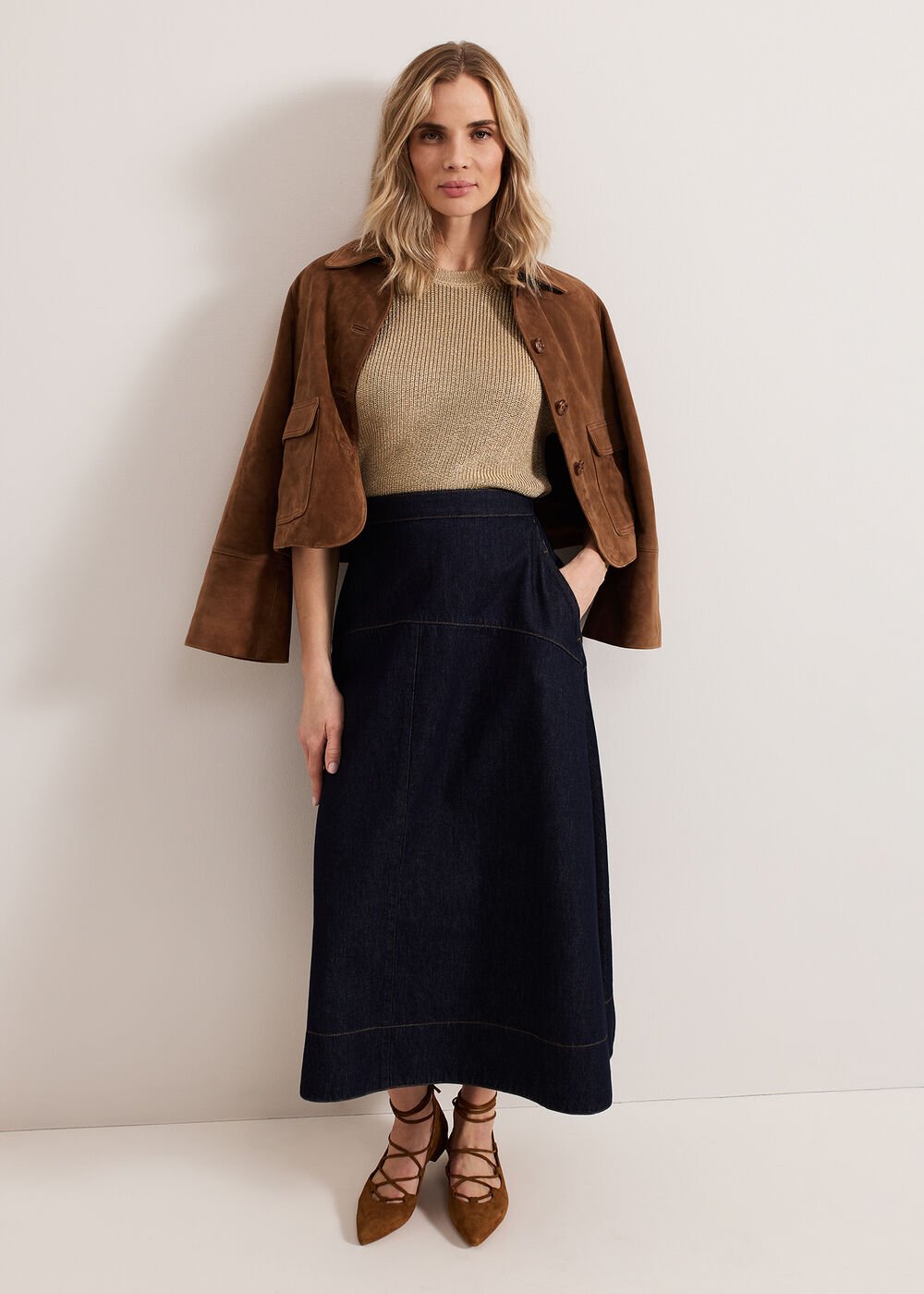 Mavis Denim Skirt - Dark Wash