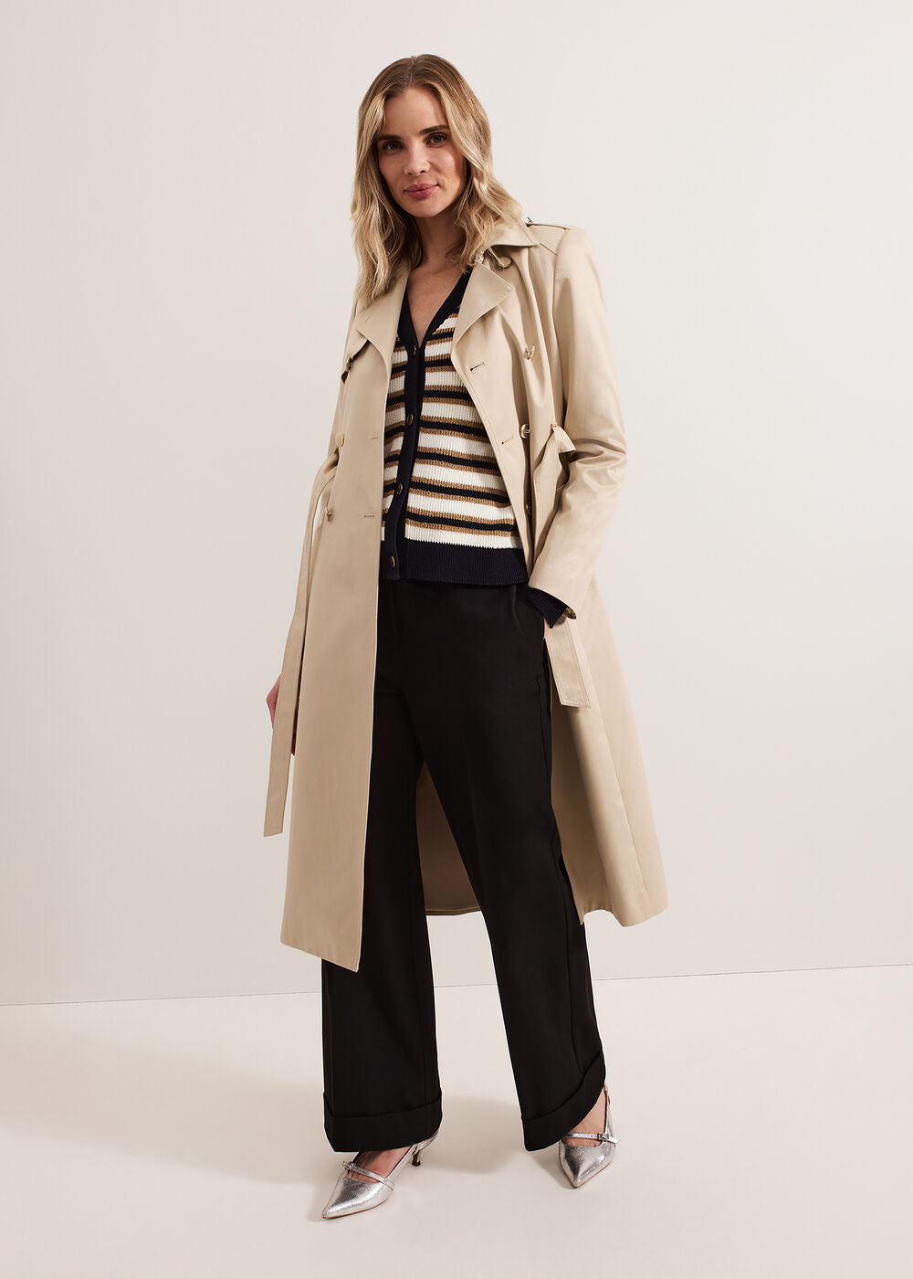 Indy Stripe Cardigan - Black/Ivory