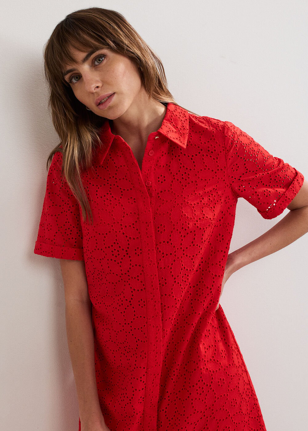 Nicky Shirt Dress - Red