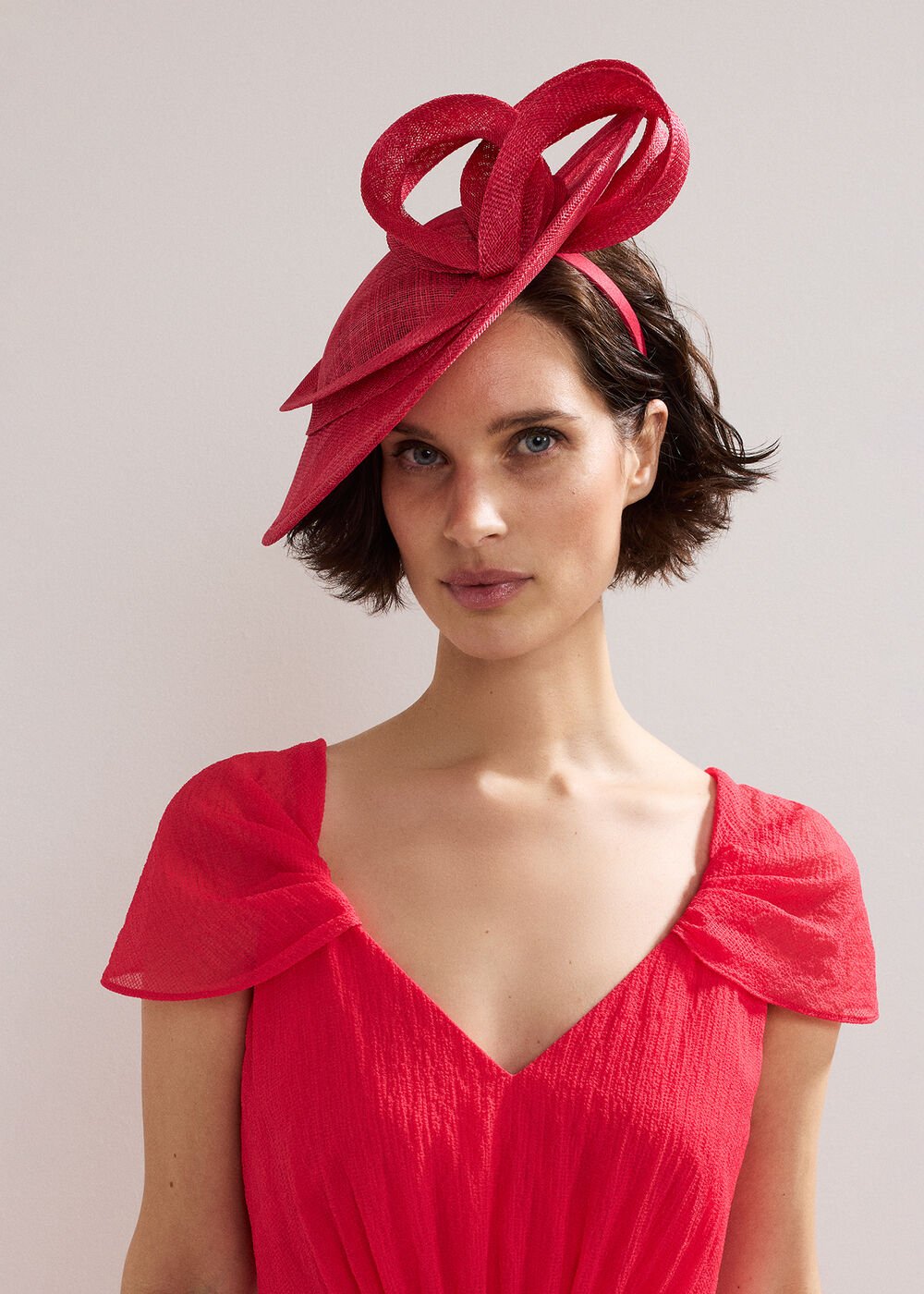 Oval Fascinator - Coral