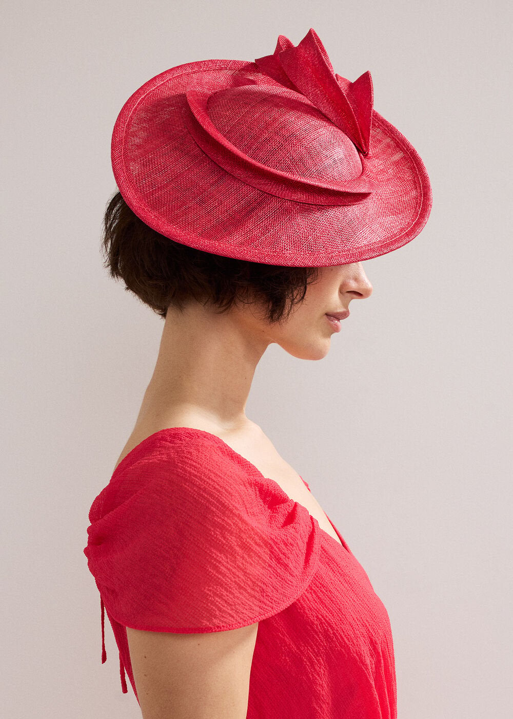 Oval Fascinator - Coral