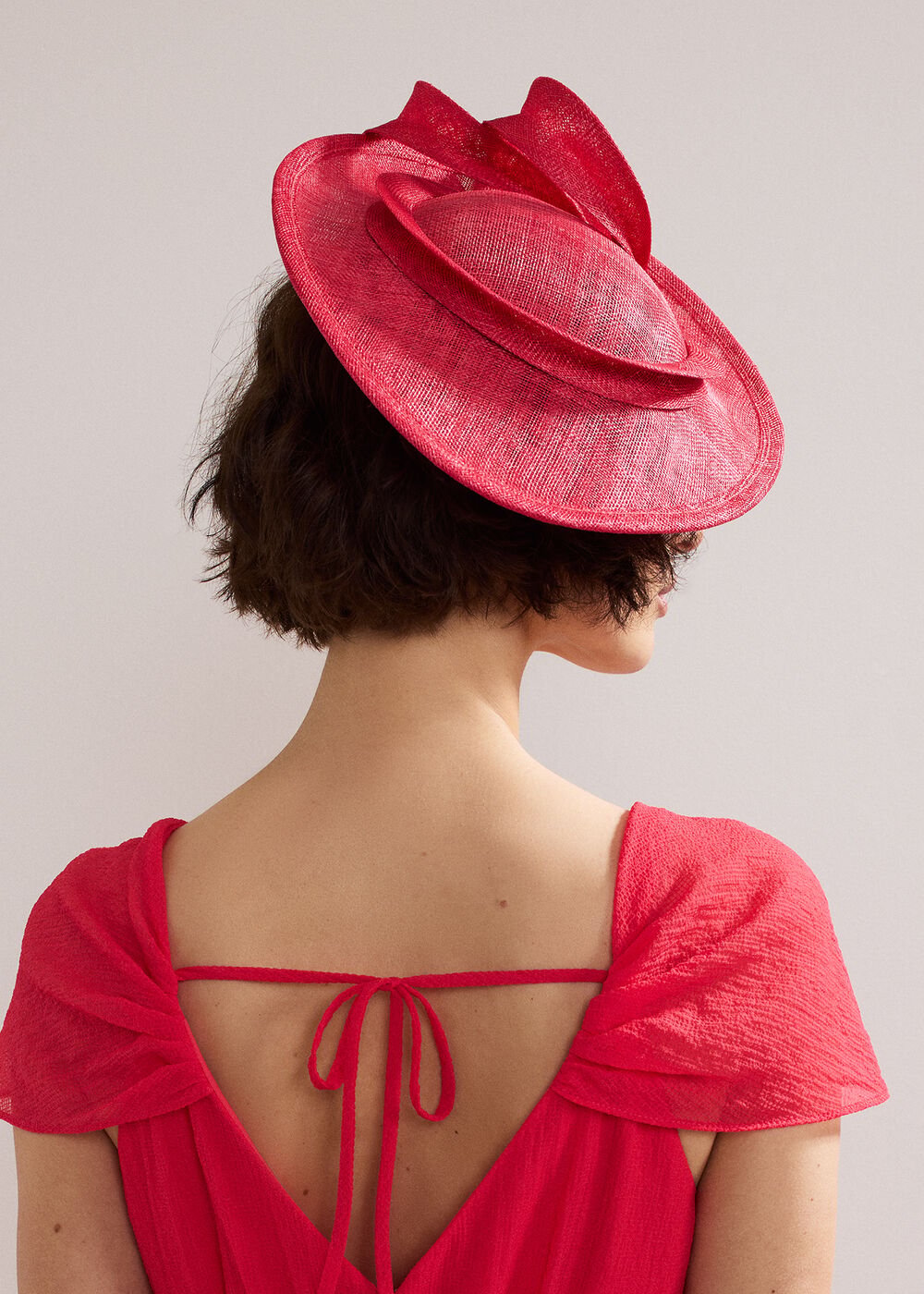 Oval Fascinator - Coral