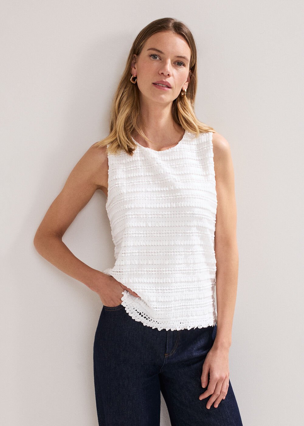 Emiah Crochet Tank - Ivory