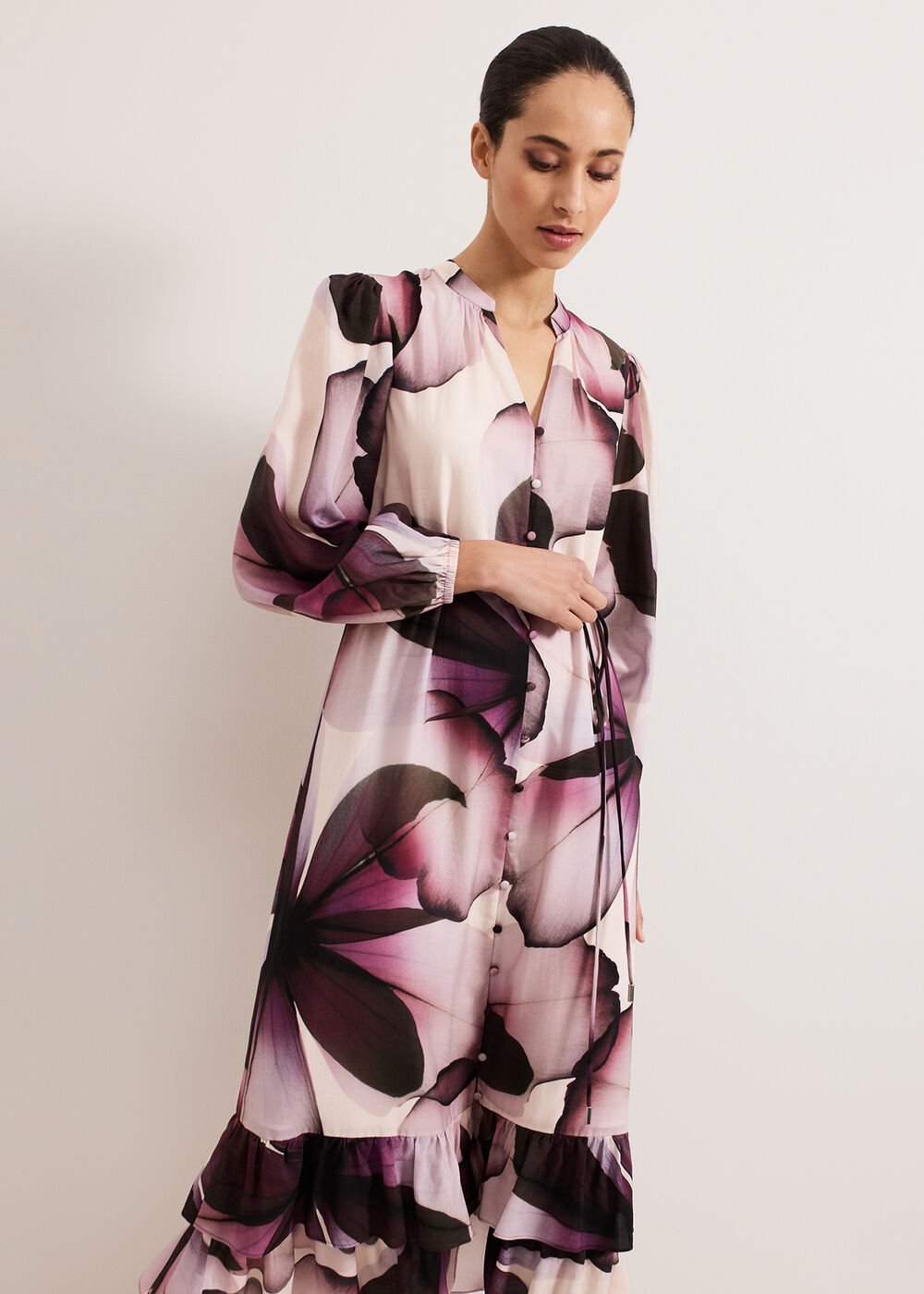 Clarra Floral Dress - Purple