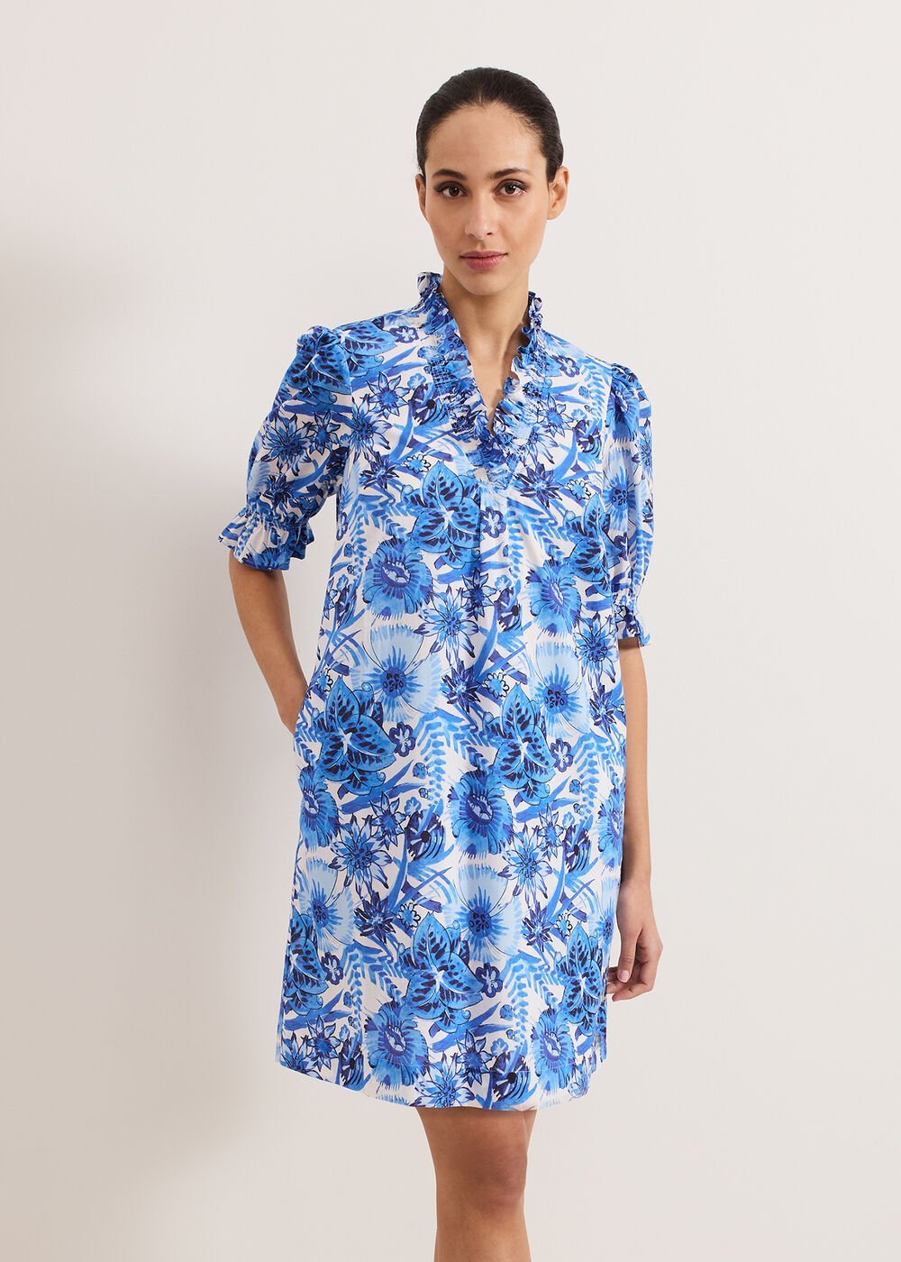Azelia Cotton Dress - Blue