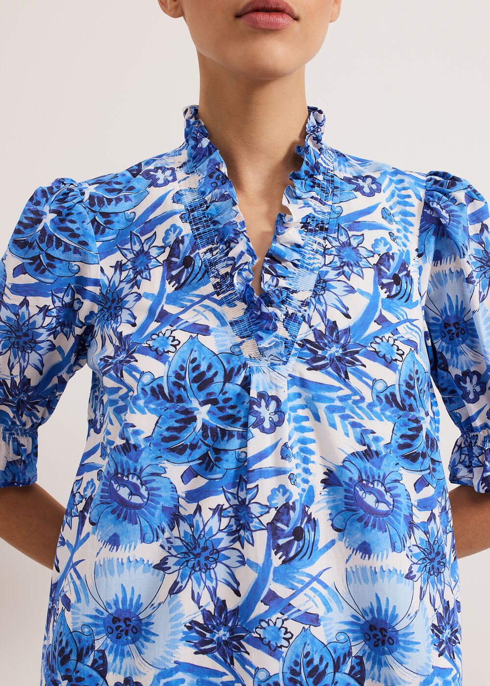 Azelia Cotton Dress - Blue