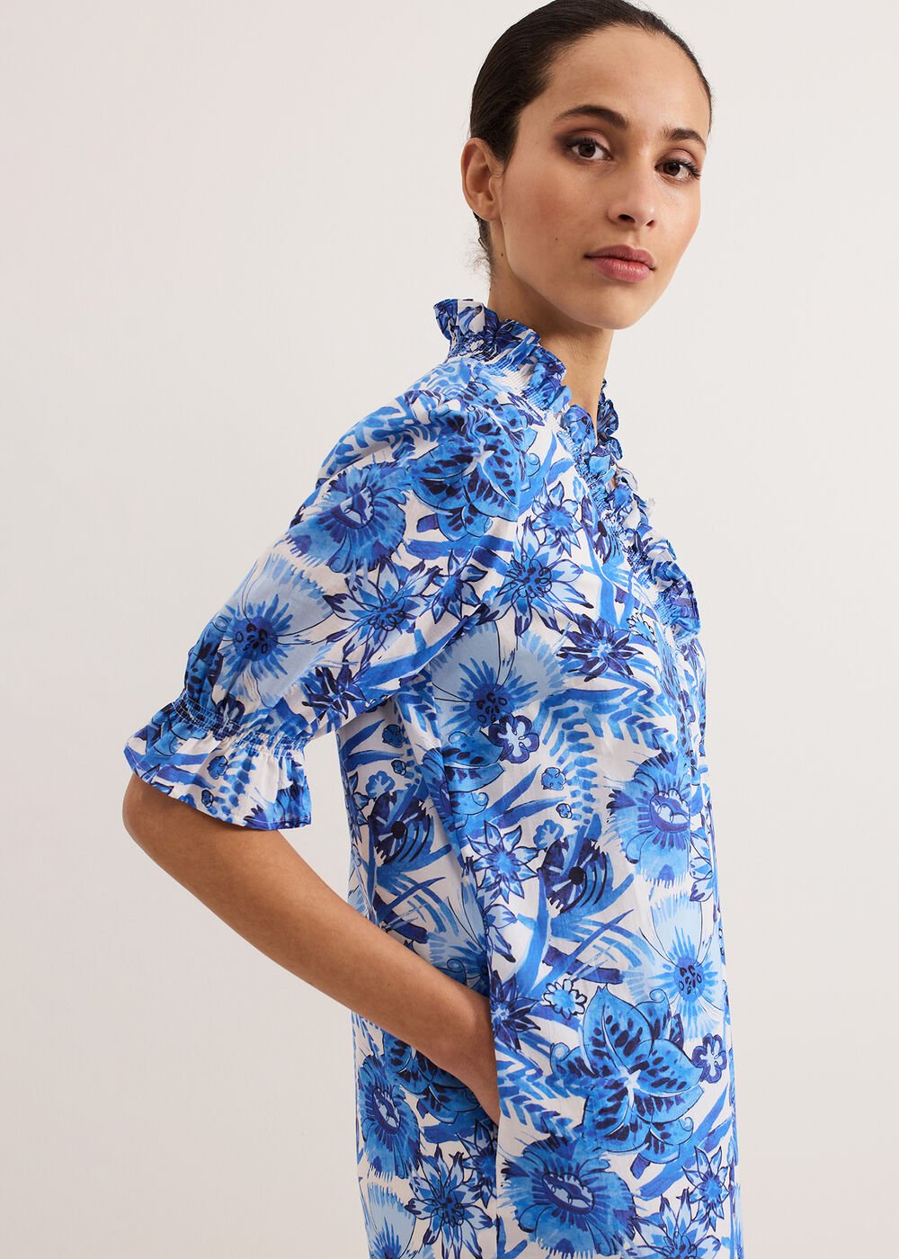 Azelia Cotton Dress - Blue