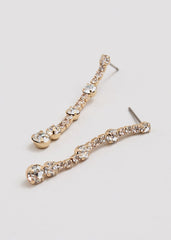 Stone Drop Earrings - Gold
