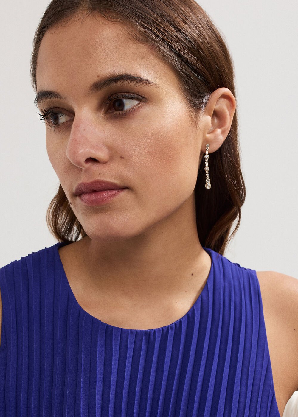 Stone Drop Earrings - Gold