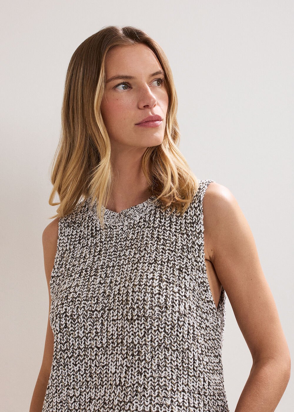 Lorelle Knit Tank - Black/Ivory