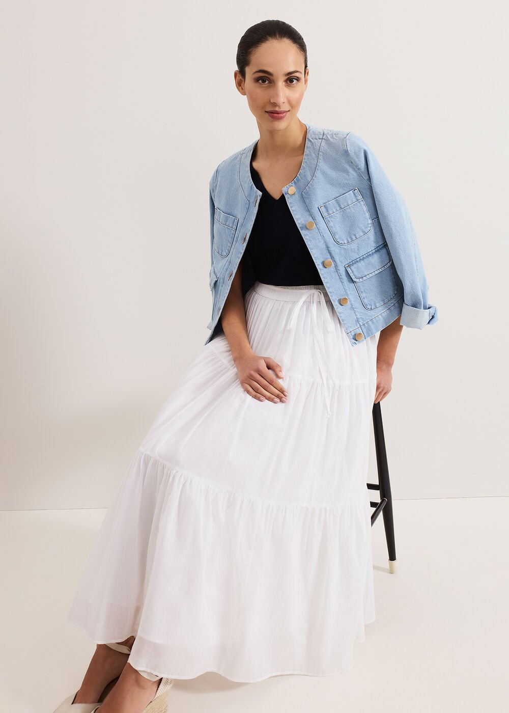Alva Cotton Skirt - White