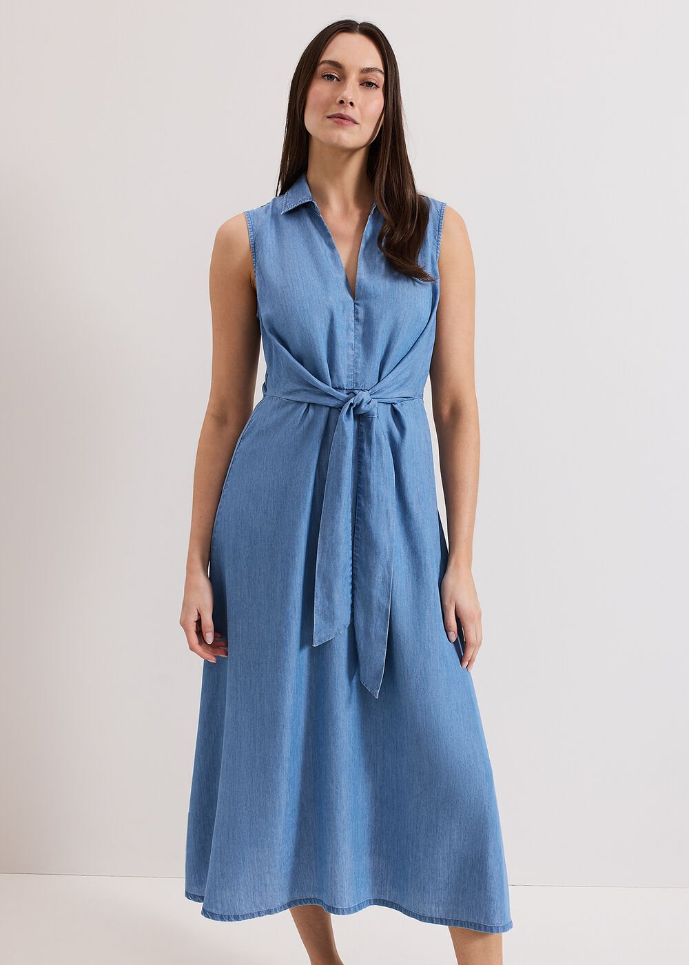 Becky Chambray Dress - Blue