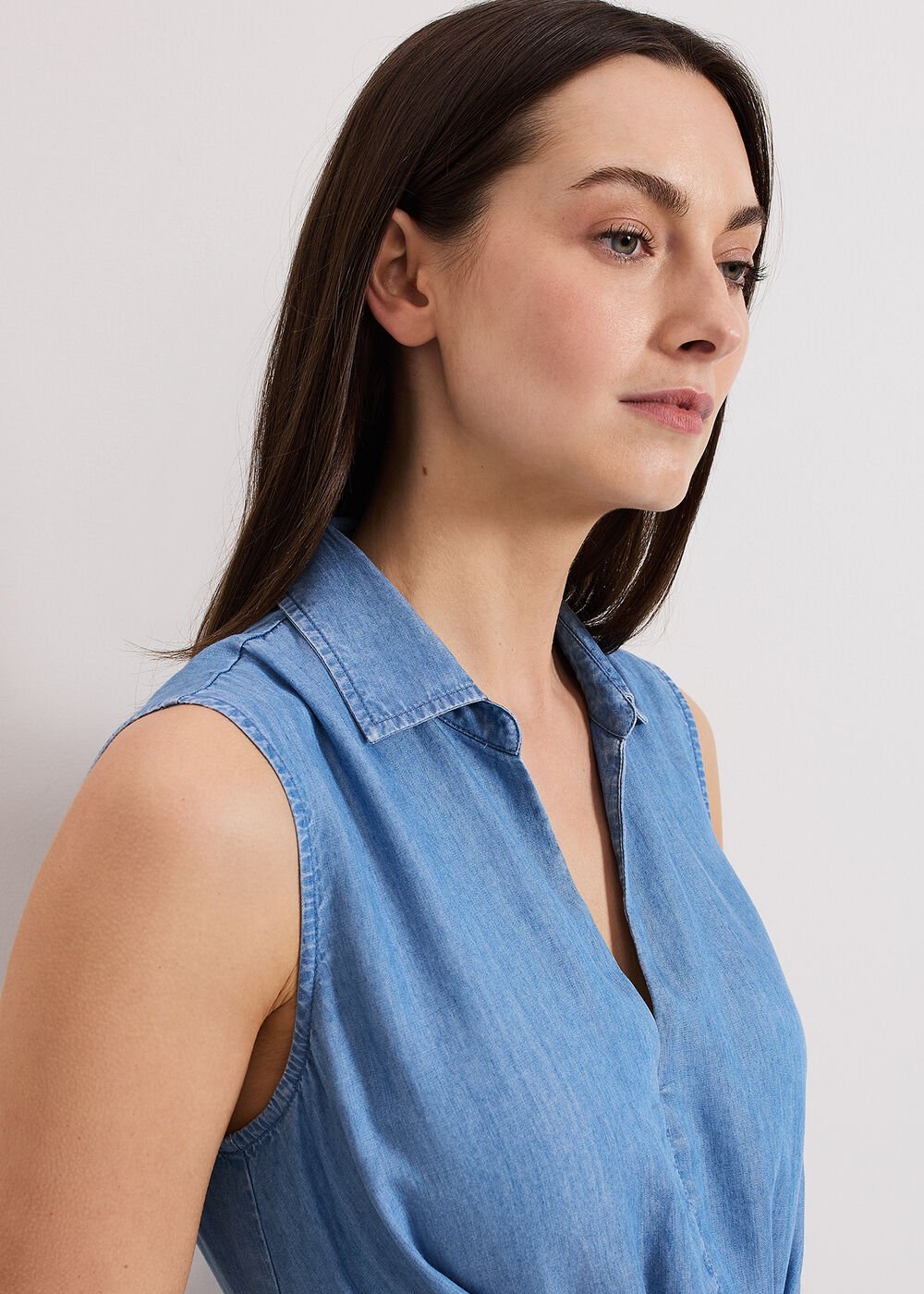 Becky Chambray Dress - Blue
