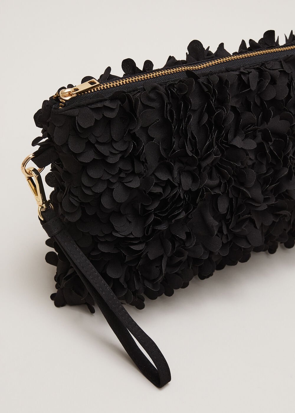 Petal Clutch Bag - Black