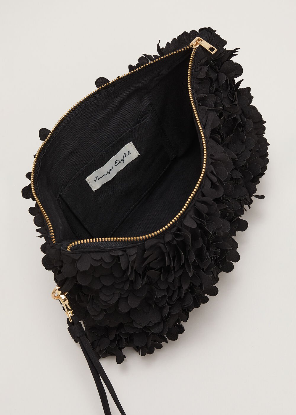 Petal Clutch Bag - Black