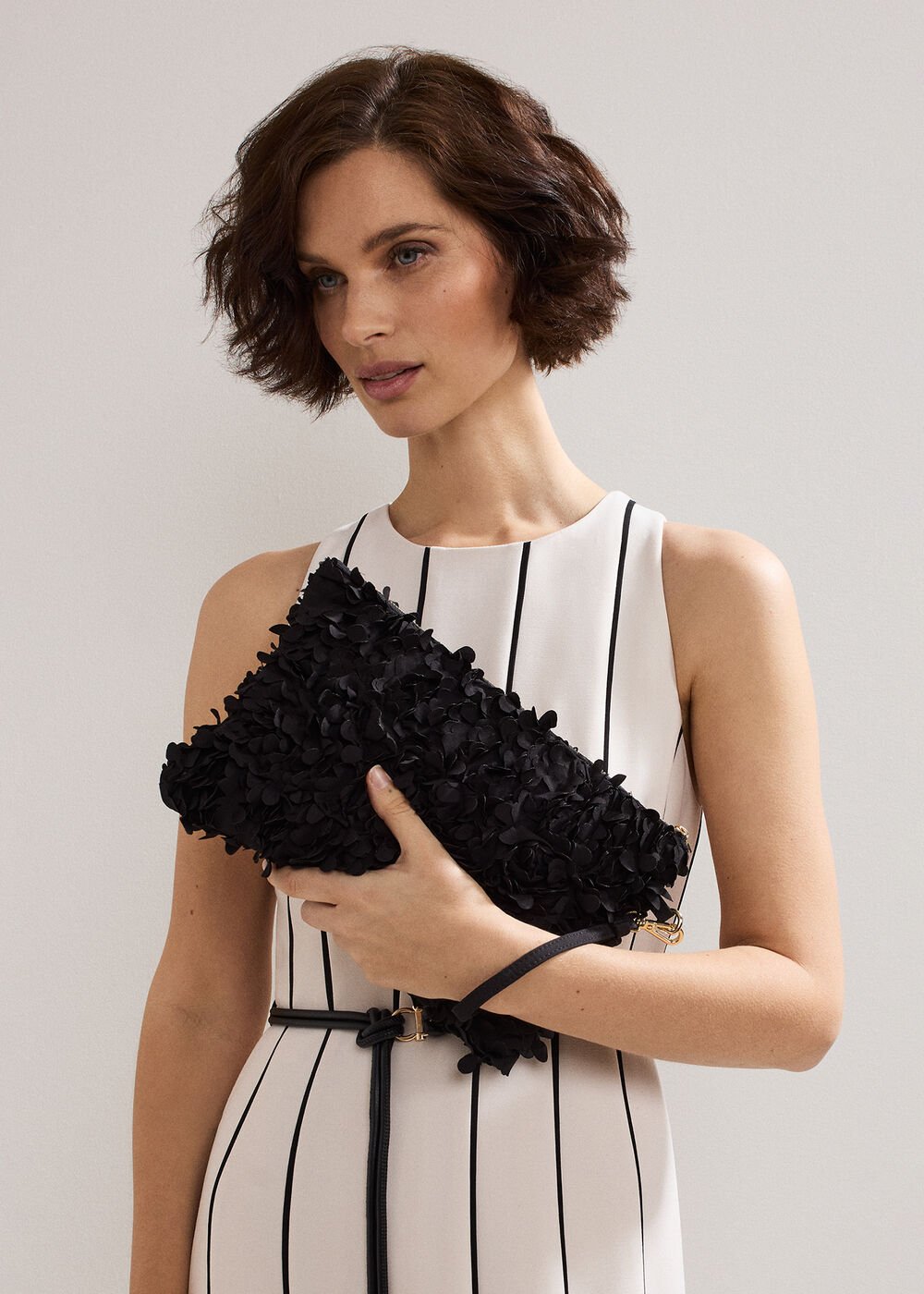 Petal Clutch Bag - Black
