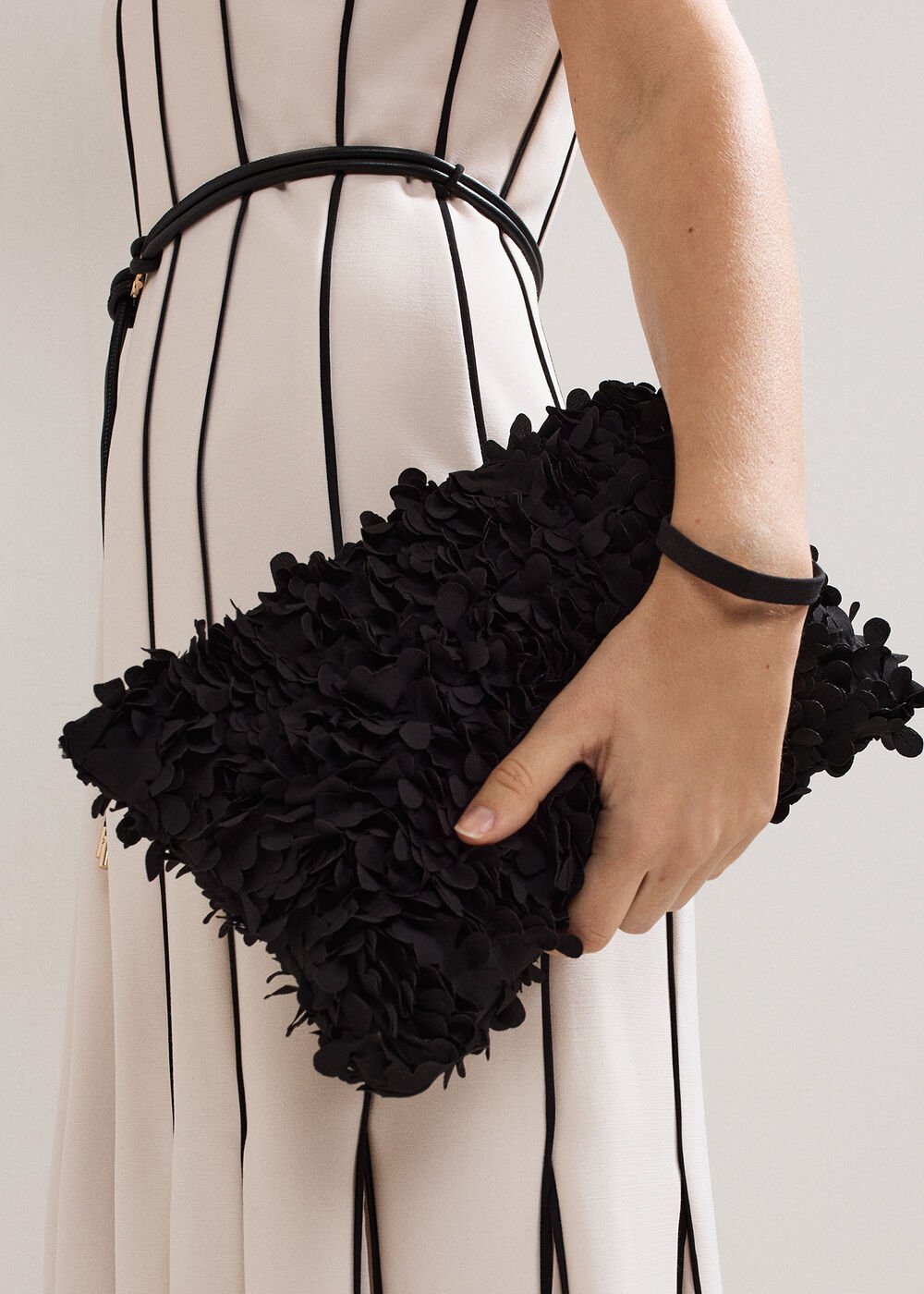Petal Clutch Bag - Black
