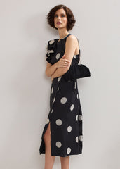 Joslyne Spot Dress - Black/Ivory