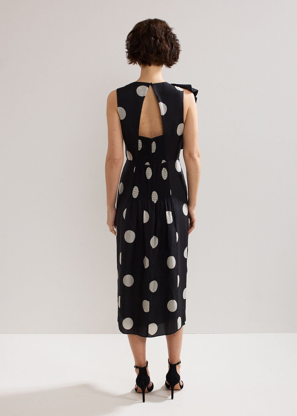 Joslyne Spot Dress - Black/Ivory